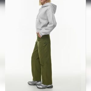 TNA Aritzia Green High Waisted Carpenter Twill Pants